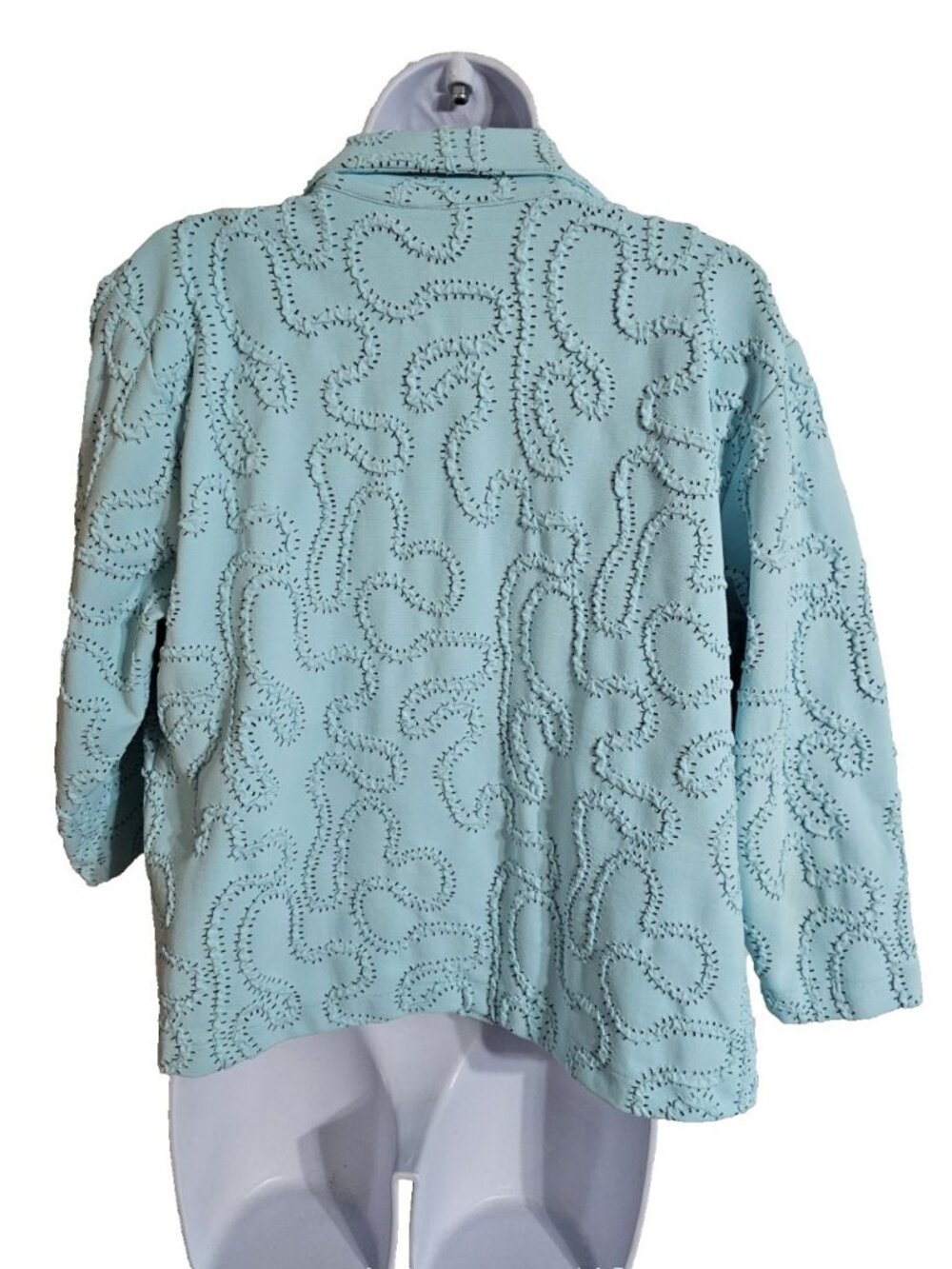 Andria Lieu Womens XL 2-Piece Twin Set Aqua Blue Embroidered Archival Y2K Chic - Picture 3 of 8